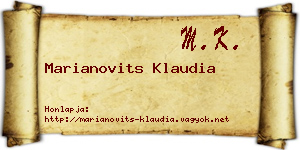 Marianovits Klaudia névjegykártya