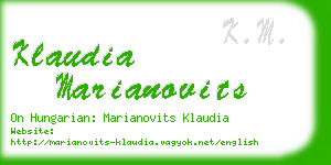 klaudia marianovits business card